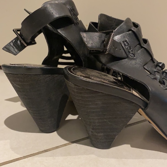 Vince Camuto Cage Heels - Leather Upper (Black) - Picture 5 of 9